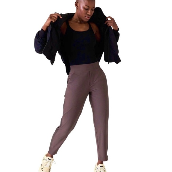 Athleta Brooklyn Mid Rise Pull On Ankle Pants Dusk Violet EUC Size 2 - Picture 5 of 9